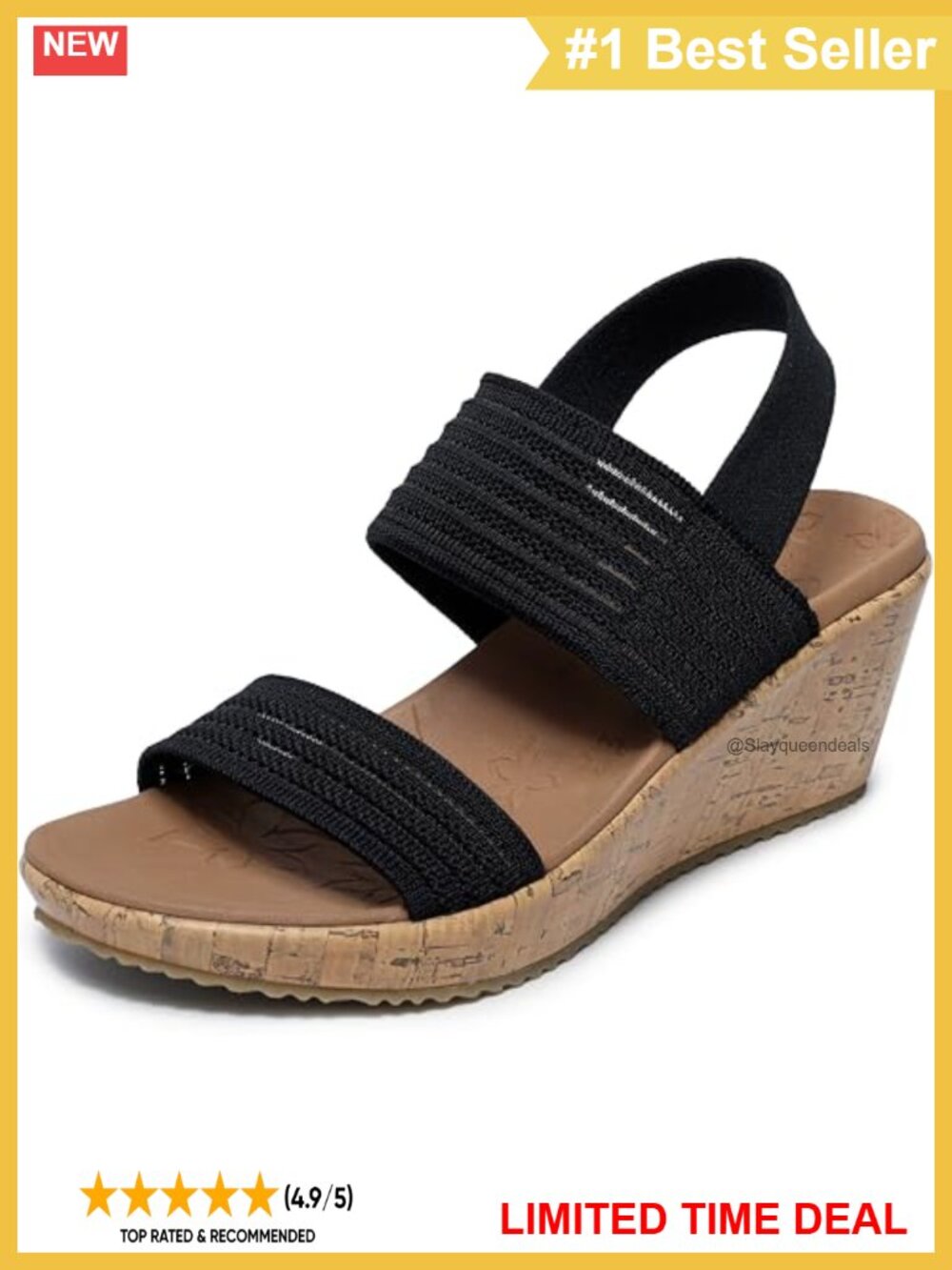 Skechers Beverlee Sheer Luck Slingback Wedge Sandals